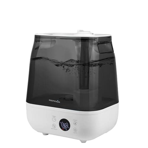 Reffair Caligo 500 Smart Ultrasonic Humidifier | Cool & Warm Mist With Timer Function - Work All Seasons | Top-Fill Design & Led Display | Aroma Oil Diffuser | Automatic Mode (Natural Wood) - 4 L