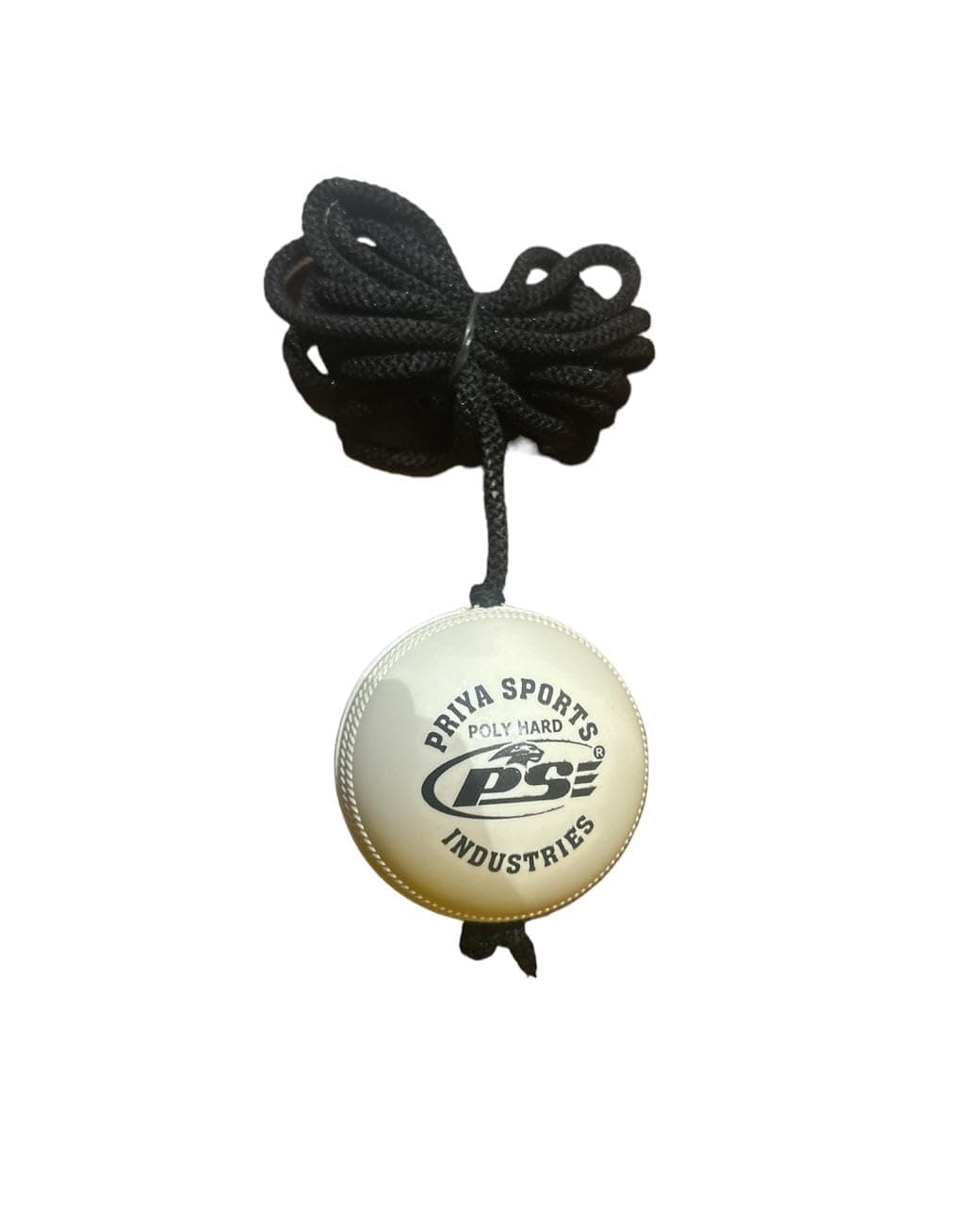PSE Synthetic Ball with a Cord Cricket Hanging & Knocking Ball for Indoor & Outdoor Training |Practice| Batting|White Color| Pack of 1|