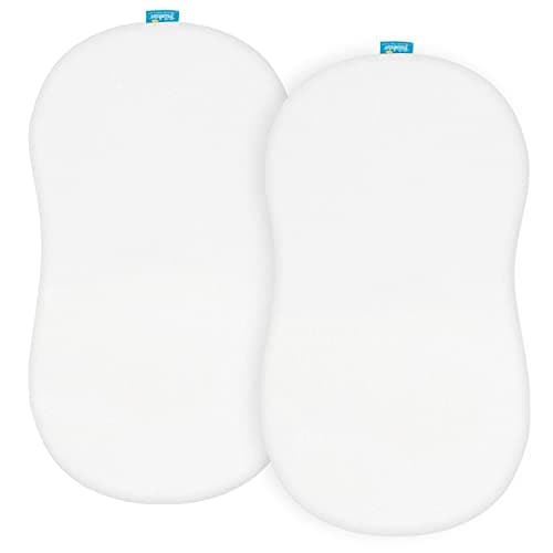 100 Cotton Bassinet Sheets Compatible with Halo Bassinest Swivel Flex Glide Premiere Luxe Series Sleeper 2 Pack Ultra Soft Bassinet Sheet for Baby White