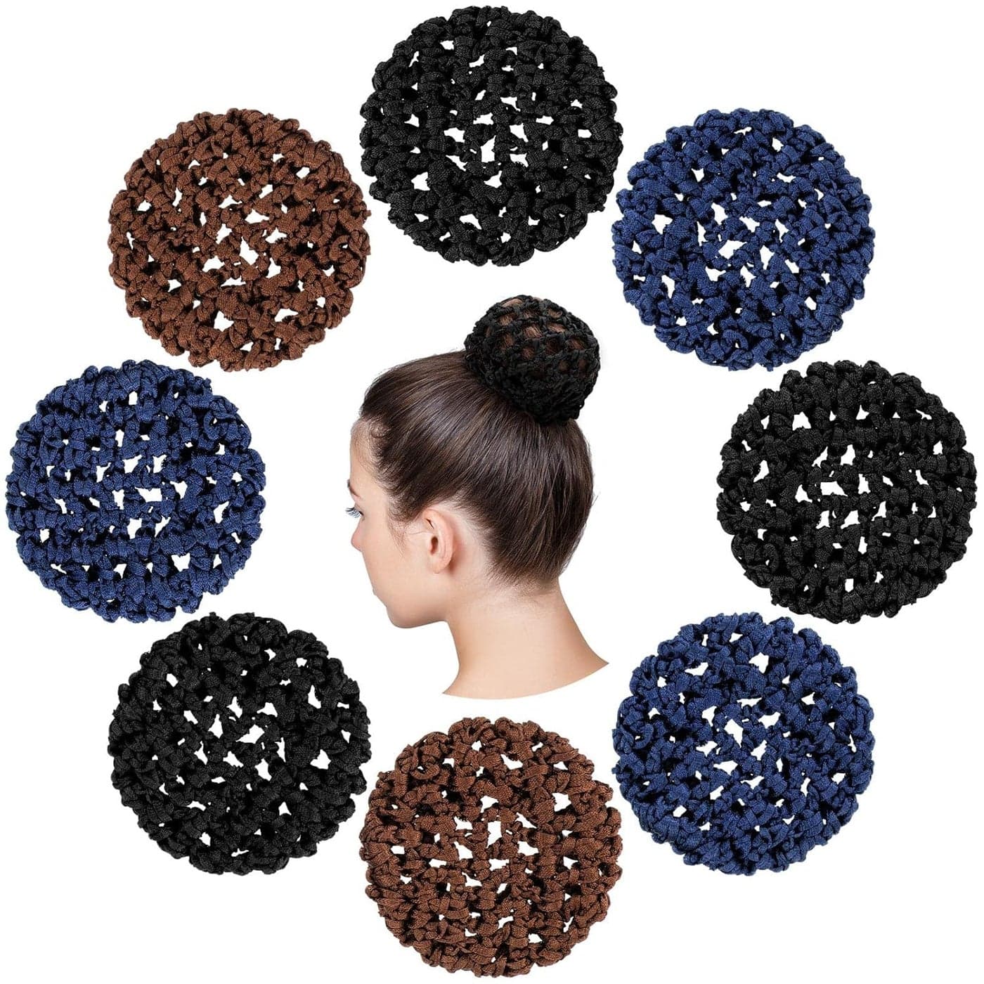 Ballet Hair Bun Covers and Nets 8 Pieces Invisible Hair Nets for Dance Women and Girls Simple Style