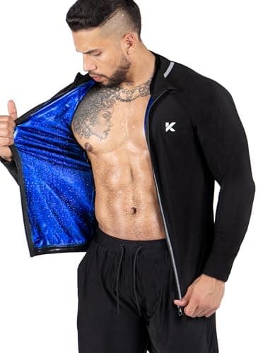 Kewlioo Pro Mens Sauna Jacket Zip Up Sauna Suit For Men Gym Workouts