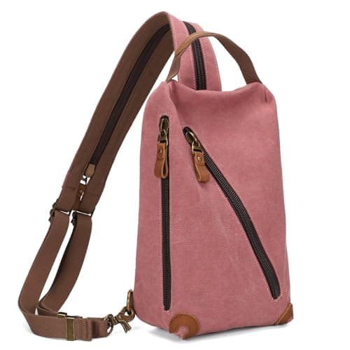 KL928 Canvas Sling Bag crossbody Bags Small Backpack Pack Travel Purse convertible purses for Women Men