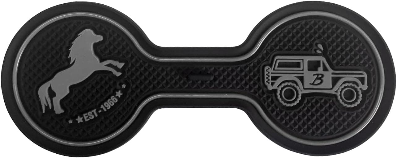 LSAUTO for Ford Bronco 2021-2022 Car Cup Holder Coaster, Car Decorative Water Coaster, Beverage Coaster, Silicone Cup Holder Coaster, Car Accessories Pad (Grey)