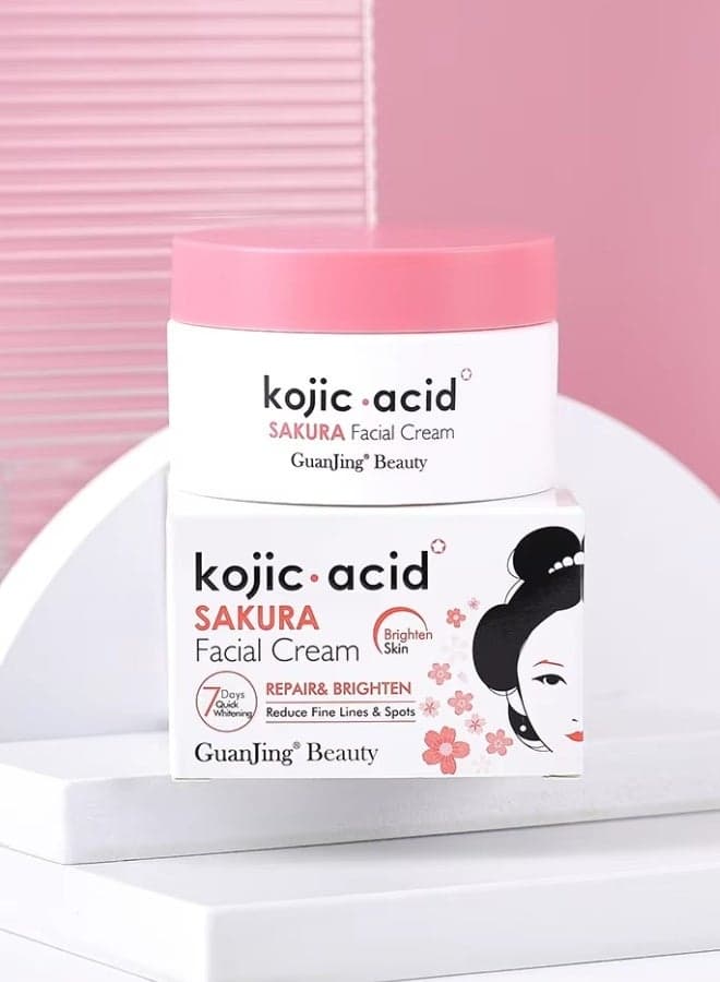 Kojic Acid Sakura Facial Cream Brightening Moisturizing Anti Dark Spot Skin Care