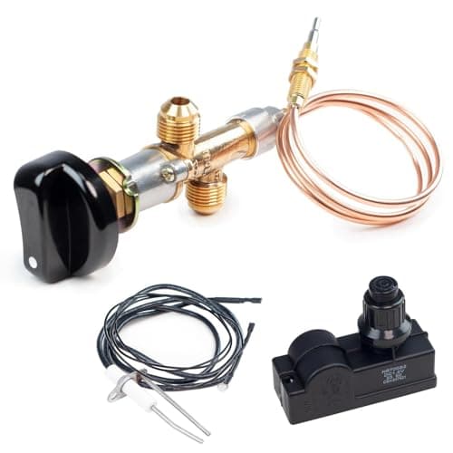 Drphiru Gas Fireplace Fire Pit Flame Failure Safety Control Valve Kit and Assembly Gas Burner Ignition System with Fire Pit Igniter,Push Button Ignition Kit Replacement Parts for Gas Grill