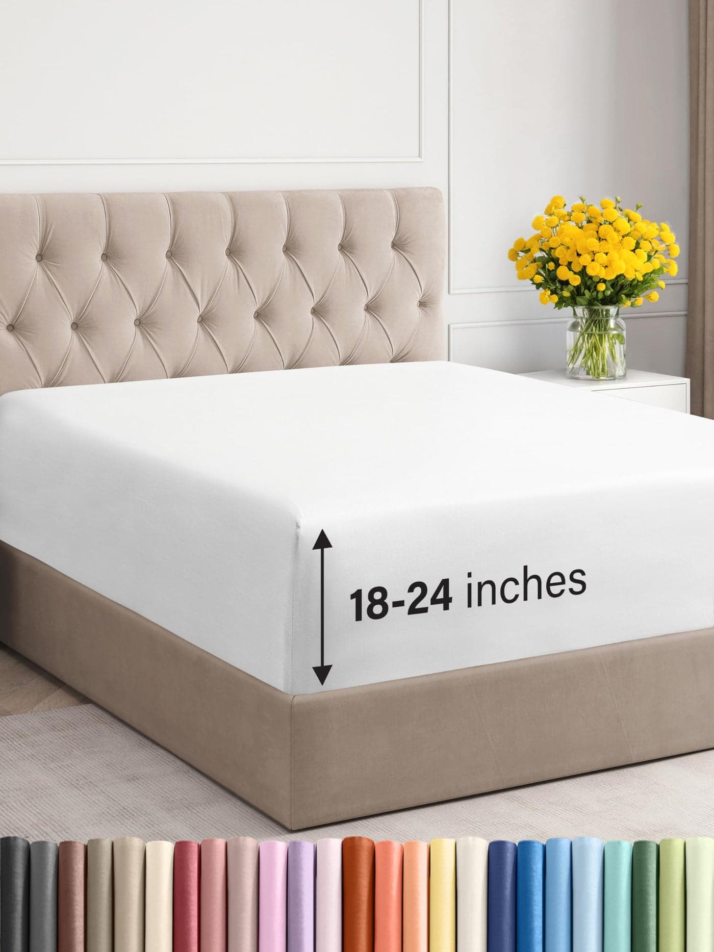 Extra Deep King Fitted Sheet Hotel Luxury Single Fitted Sheet Only Easily Fits 18 inch to 24 inch Mattress Ultra Soft Wrinkle Fade Free wExtra Deep Pockets Breathable Comfy Sage Green