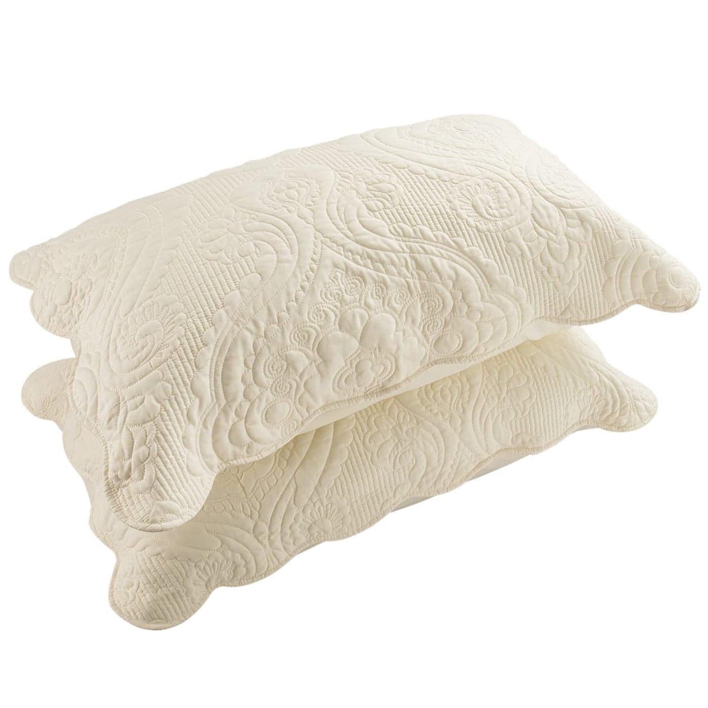 BOSOWOS Quilted Pillow Shams Set of 2 Decorative Microfiber Queen Bed Pillow Shams Soft Breathable Pillow Covers with Envelope Closure Light Yellow 2Pcs20 x 30inch