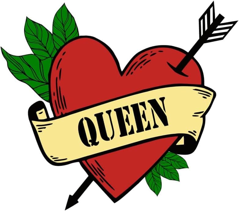QUEEN Heart arrow TEMPORARY TATTOO lasts a week leader Royal crown matriarch