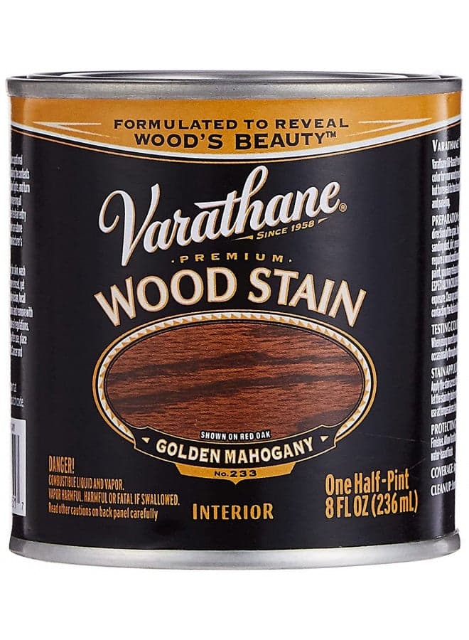 Varathane 211795 Premium Wood Stain, Half Pint, Gold Mahogany
