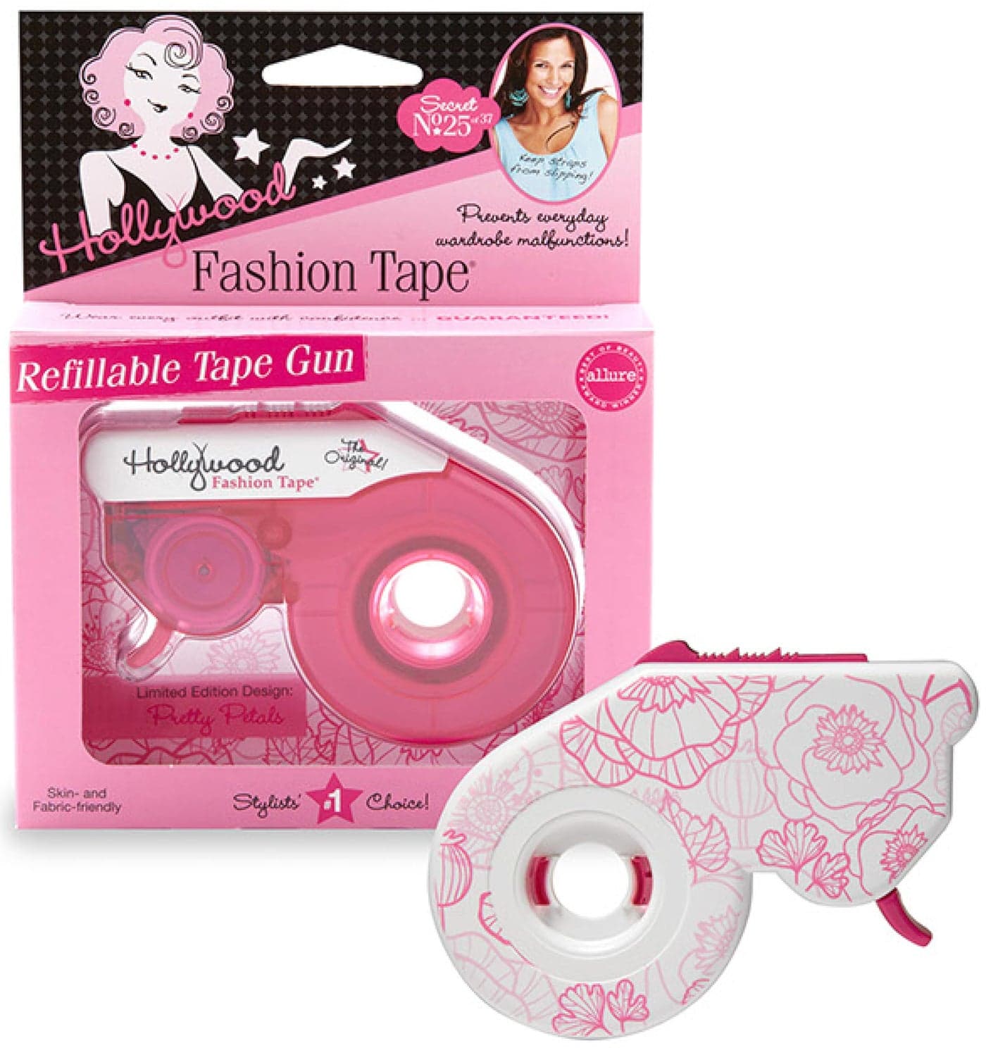 Hollywood Fashion Secrets Tape Gun Floral Pattern Hypoallergenic 60 Tape