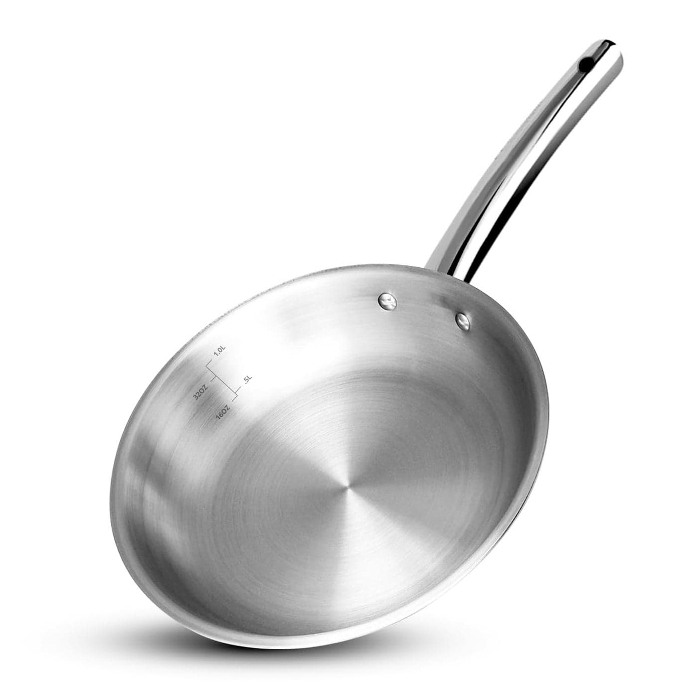 BERGNER BE Essentials Tri-Ply 20cm Stainless Steel Frypan/Skillet, Ergonomic Stay Cool Handle, Flared Rim, Efficient and Fast Heating, Induction and Gas Stove Friendly, Silver, 5-Year Warranty