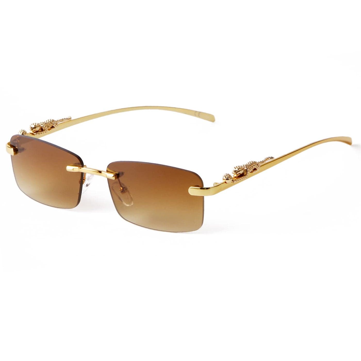 JUDOO Fashion Rimless Rectangle Sunglasses for Women Men Trendy Tinted Lens Frameless Shades UV400 Protection Lens