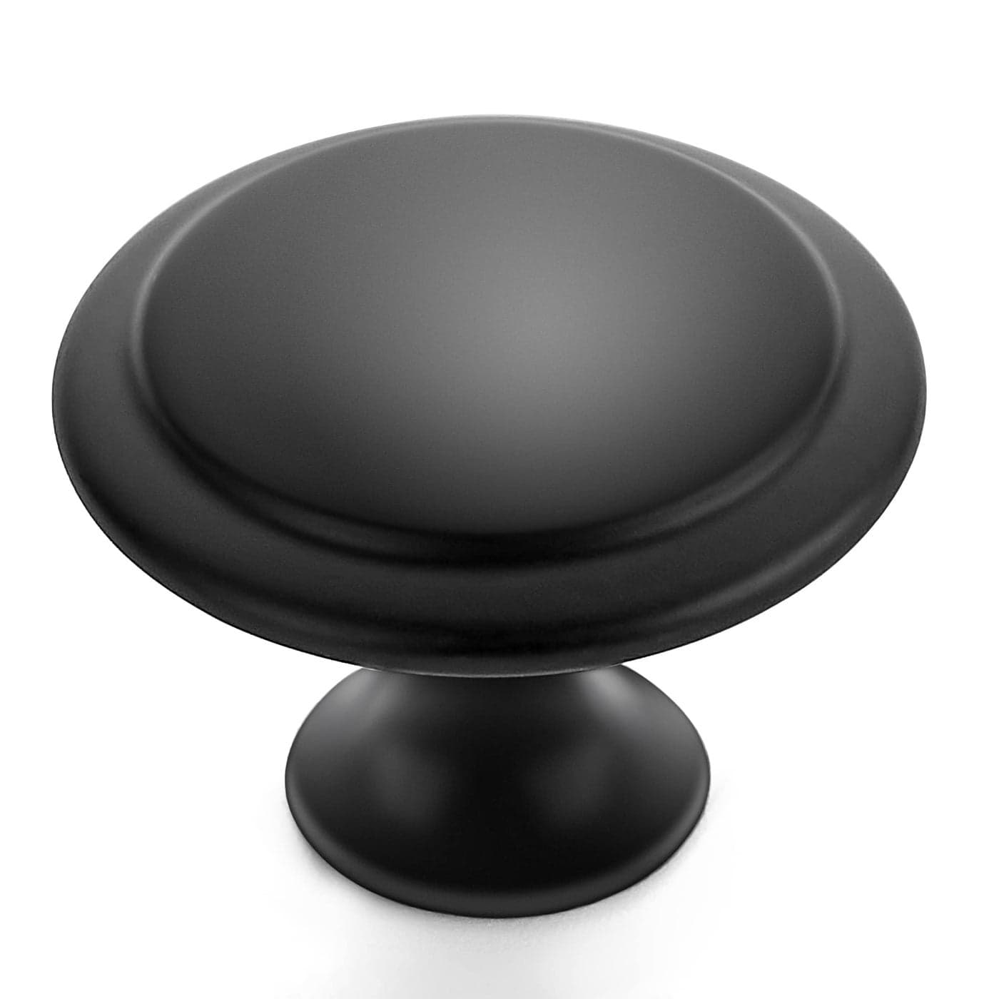 Ravinte 30 Pack Matte Black Kitchen Cabinet Knobs 114 Inch Round Drawer Pulls Flat Black Stainless Steel Drawer Handles Door Hardware for Dresser Cabinets