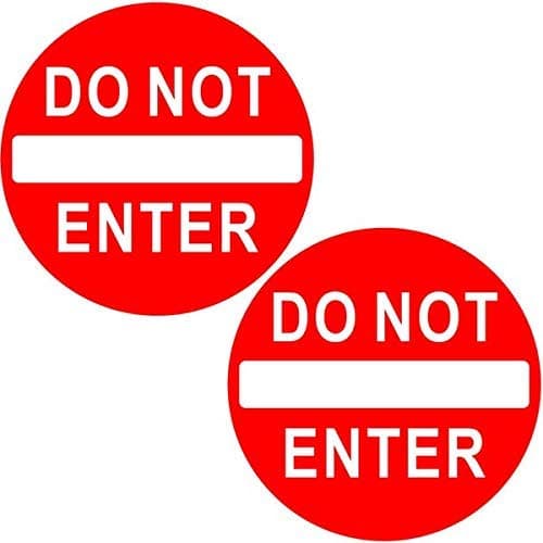 Outdoor/Indoor (2 Pack) 6" X 6" - Do Not Enter - Caution Warning Sign Vinyl Label Decal Sticker - for Home, Business Store, Shop, Cafe, Office, Restaurant - Back Adhesive Vinyl