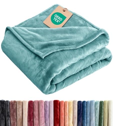 Ultra Soft Fleece Blanket Throw Size Flannel Fleece Luxury Throw Blanket Lightweight for Couch Bed Chair Thick Warm Breathable All Season Cozy Fuzzy AntiStatic Microplush Bedding Turqoise
