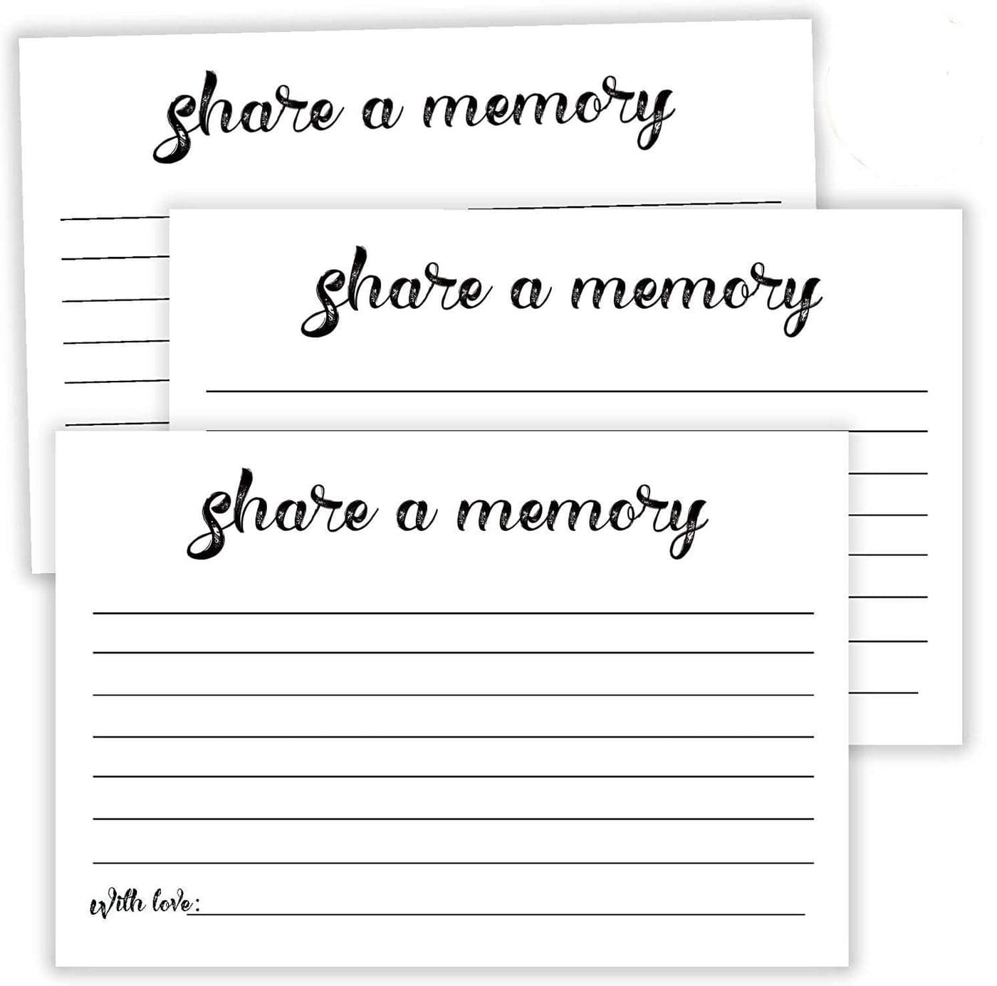 50 Share a Memory Cards Going Away Party Decorations Funeral Guest Book for Celebration of Life Birthday Anniversary Memorial Funeral Graduation Bridal Shower Retirement 4x6 Inch