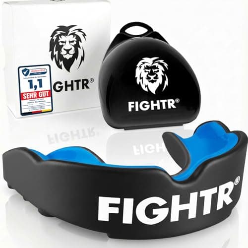 FIGHTR Premium Mouth Guard for Excellent Breathing Easy to fit Sports Mouth Guard for Boxing MMA Football Lacrosse Hockey and Other Sports incl hygienic Box
