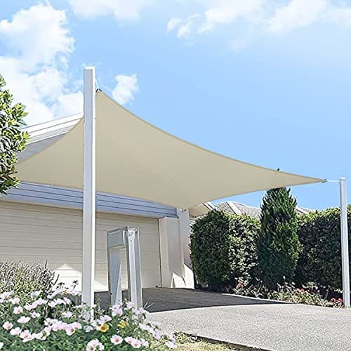 HIPPO Rectangle Shade Sail Affordable & Premium 230 GSM Sun Shade UV Block for Canopy Outdoor Patio Car Parking (Sahara-Sand, 9.5FTX5FT)
