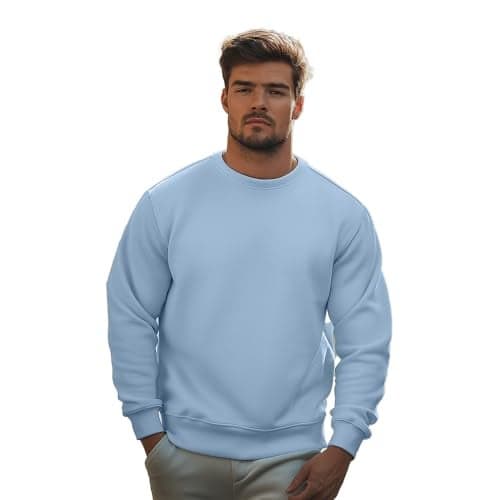 Regular Solid Sweatshirt(1M-TWSS-R0003-PB7_Powder Blue_XXXL)