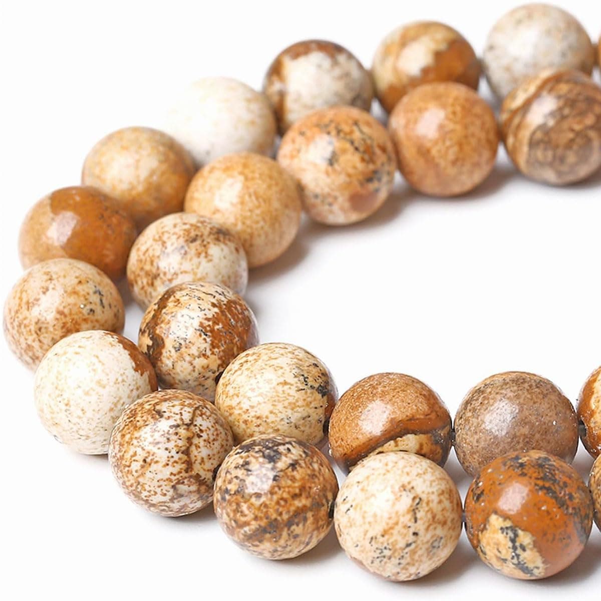 6mm Natural Picture Jasper Beads Round Gemstone Loose Beads for Jewelry Making 6366pcsstrand