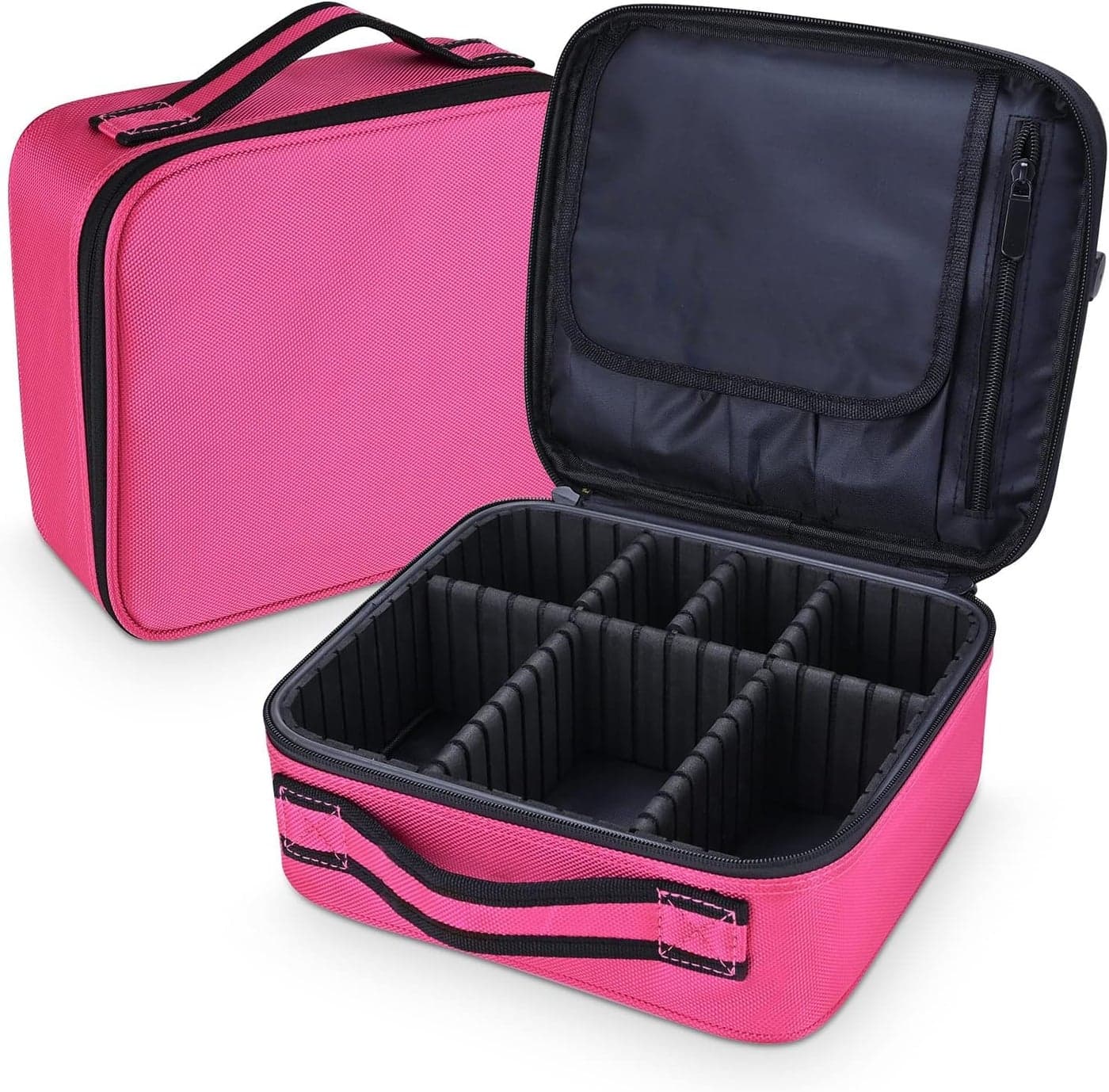 SHAMAX® Professional Makeup Case Organizer Bag for Women Travel Cosmetic Kit Storage Bag Vanity Box Vanity Bag for Cosmetic Case Organiser, Makeup Artist Travel Friendly (26l x 23b x 9h cm)
