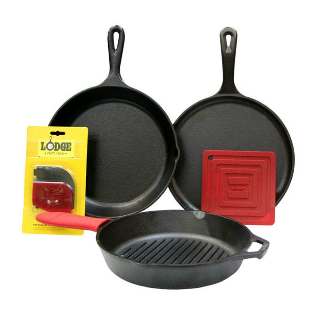 Lodge L6SPA41 Essential Pan Set 7Piece Black