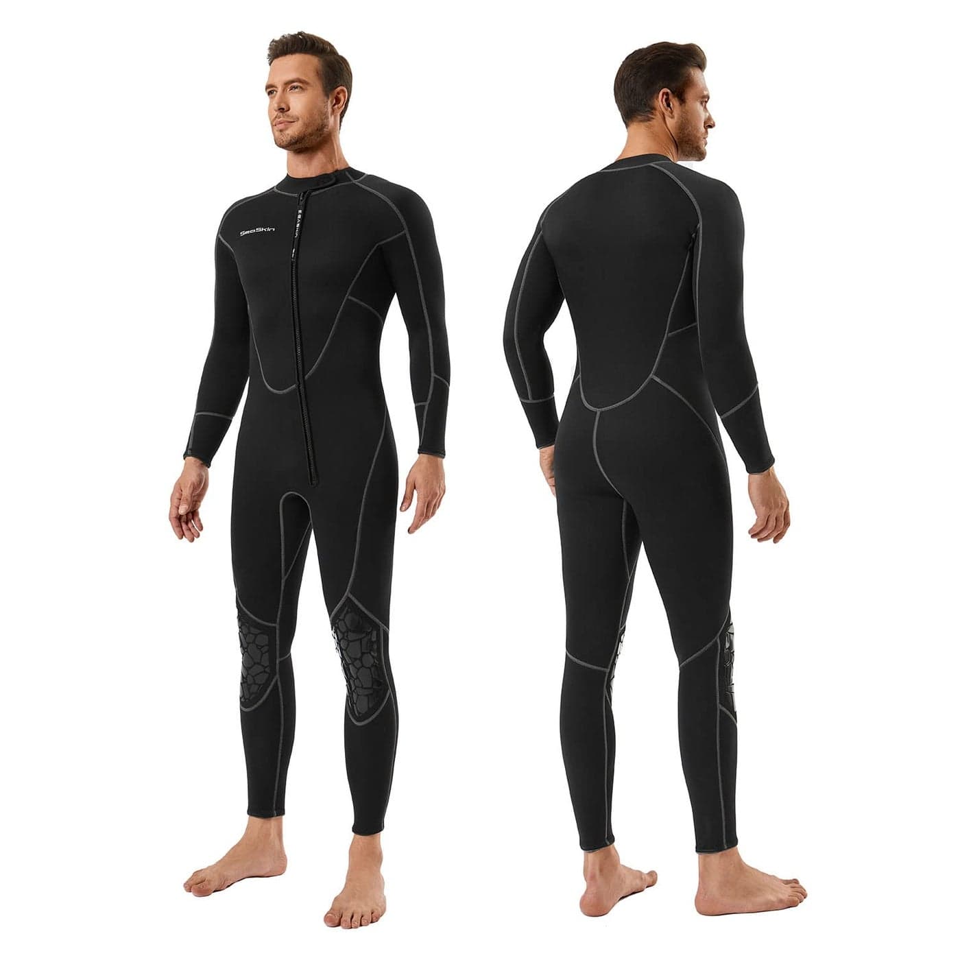 Seaskin Mens 3mm Shorty Wetsuit Full Body Diving Suit Front Zip Wetsuit for Diving Snorkeling Surfing Swimming
