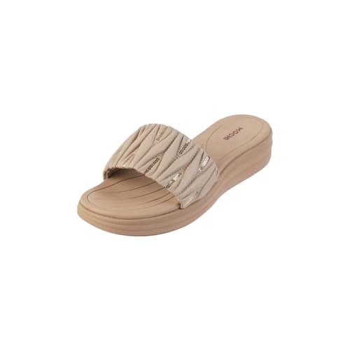 Mochi Women Beige Wedge Heel Fashion Slip-on Sandal UK/5 EU/38 (41-289)
