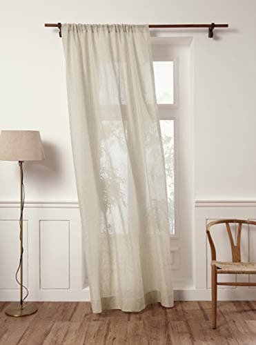 Solino Home Flax Linen Sheer Curtain 45 Inch European 100 Pure Linen Sheer Light Natural Window Treatment Panel 52 x 45 Inch Light Filtering Rod Pocket Curtain for Living Room Bedroom