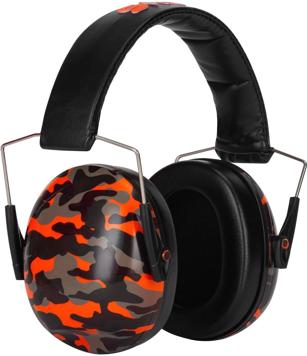 Snug Kids Ear Protection - Noise Cancelling Sound Proof Earmuffs/Headphones for Toddlers, Children & Adults (Orange Camo)