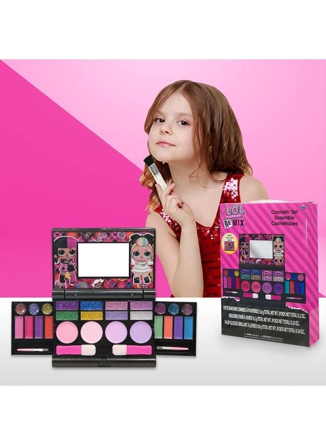 L.O.L Surprise! Townley Girl 30 Pcs Cosmetic Compact Set Includes Mirror, 14 Lip glosses, 8 Eye Shadow, 4 Blushes & 4 Brushes Safe & Non-Toxic Colorful Portable Foldable Makeup Beauty Kit for Girls