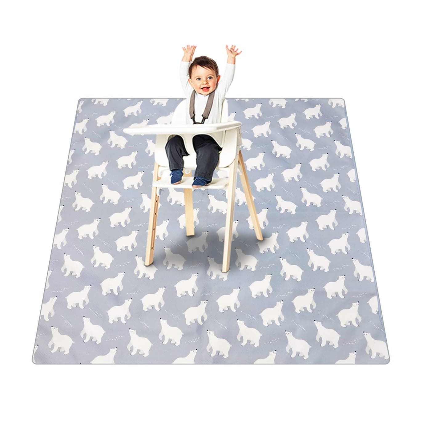 Splat Mat for Under High ChairArtsCrafts Washable Baby Spill Mat Waterproof AntiSlip Floor Splash Mat Portable Baby Play Mat and Table Cloth Goose 43x 43