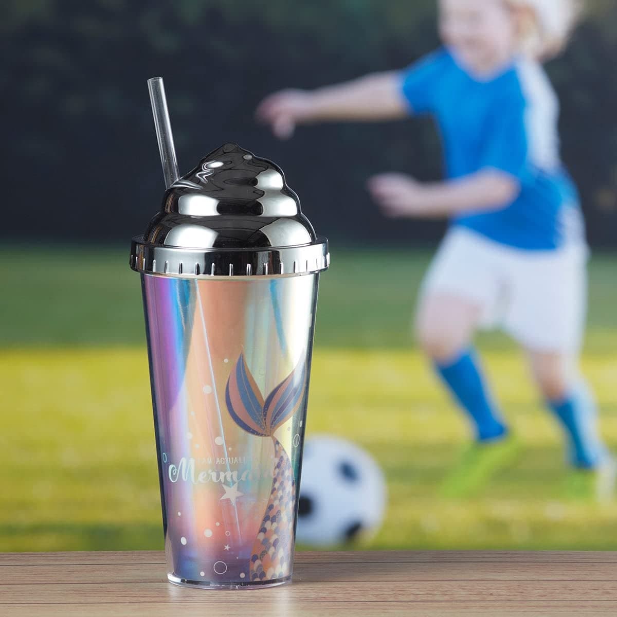 Kookee Acrylic Sipper Cup Tumbler Frosted with Straw and Lid for Water Juice Milk and Other Bevrages 270ml BH009A