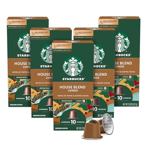 Starbucks by Nespresso Original Line House Blend Medium Roast Coffee 50count Espresso Pods