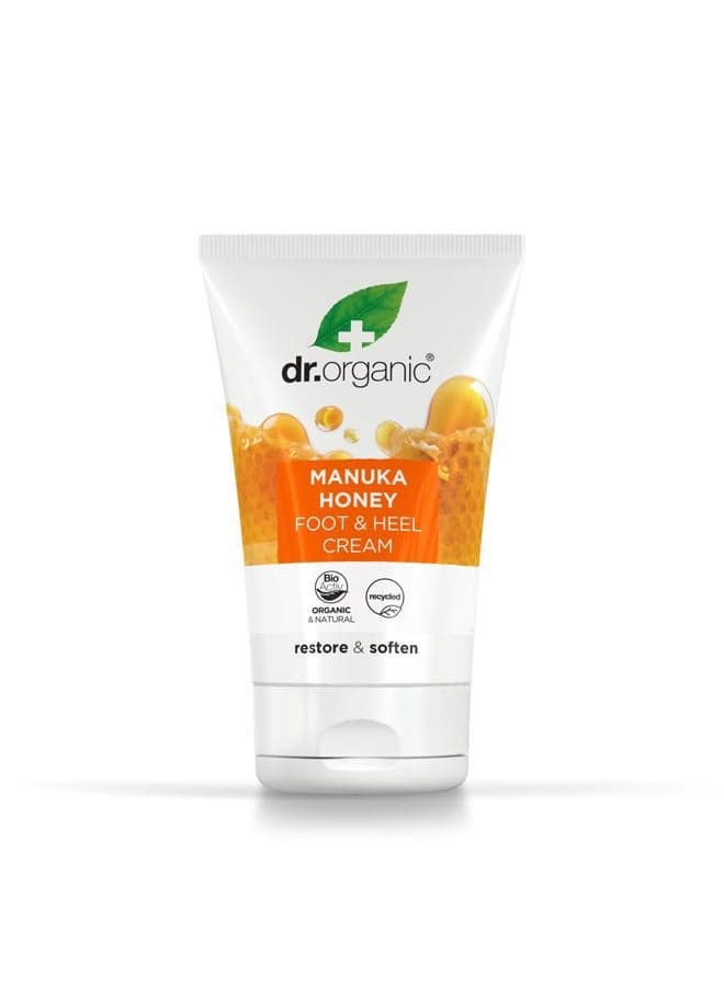 Manuka Honey Foot Cream, Moisturising, Dry Skin, Mens, Womens, Natural, Vegetarian, Cruelty-Free, Paraben & SLS-Free, Recycled & Recyclable, Organic, 125ml, Packaging may vary