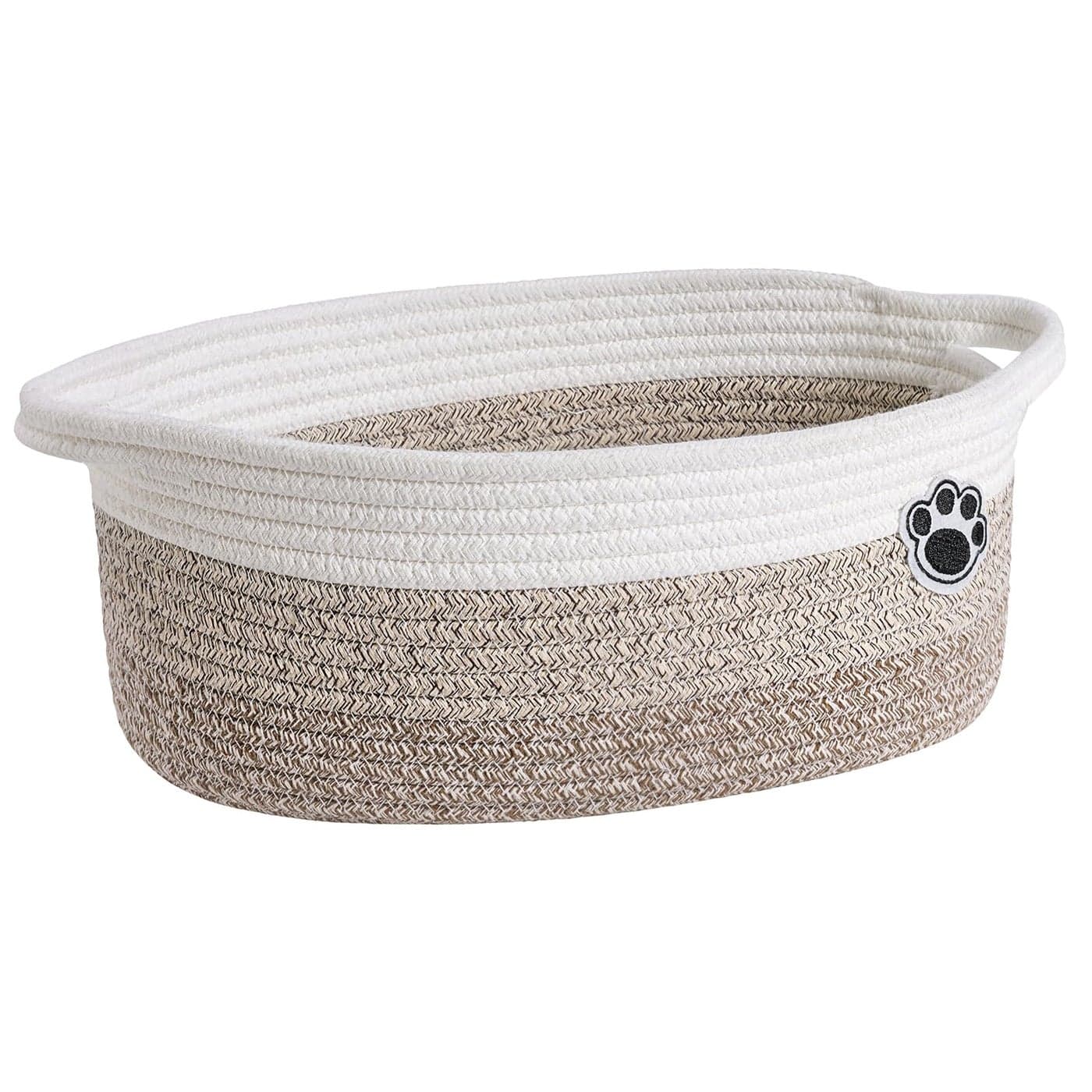 HiChen Dog Toy Basket Small Gift Basket for Baby Woven Storage Baskets for Dog Cat Nursery Storage Baskets for Diapers Towels 12x 8 x 5 MixedBrown