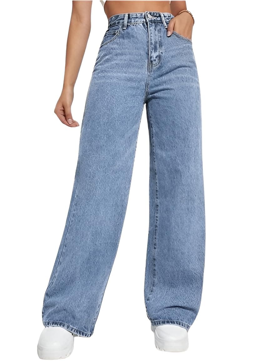 Ben Martin Women High Rise Baggy Jeans | Loose Jean Pants || Oversized Jean'S || Wide Leg Jean,S | Casual Jins || Loose Jin Pant Light Blue - 36