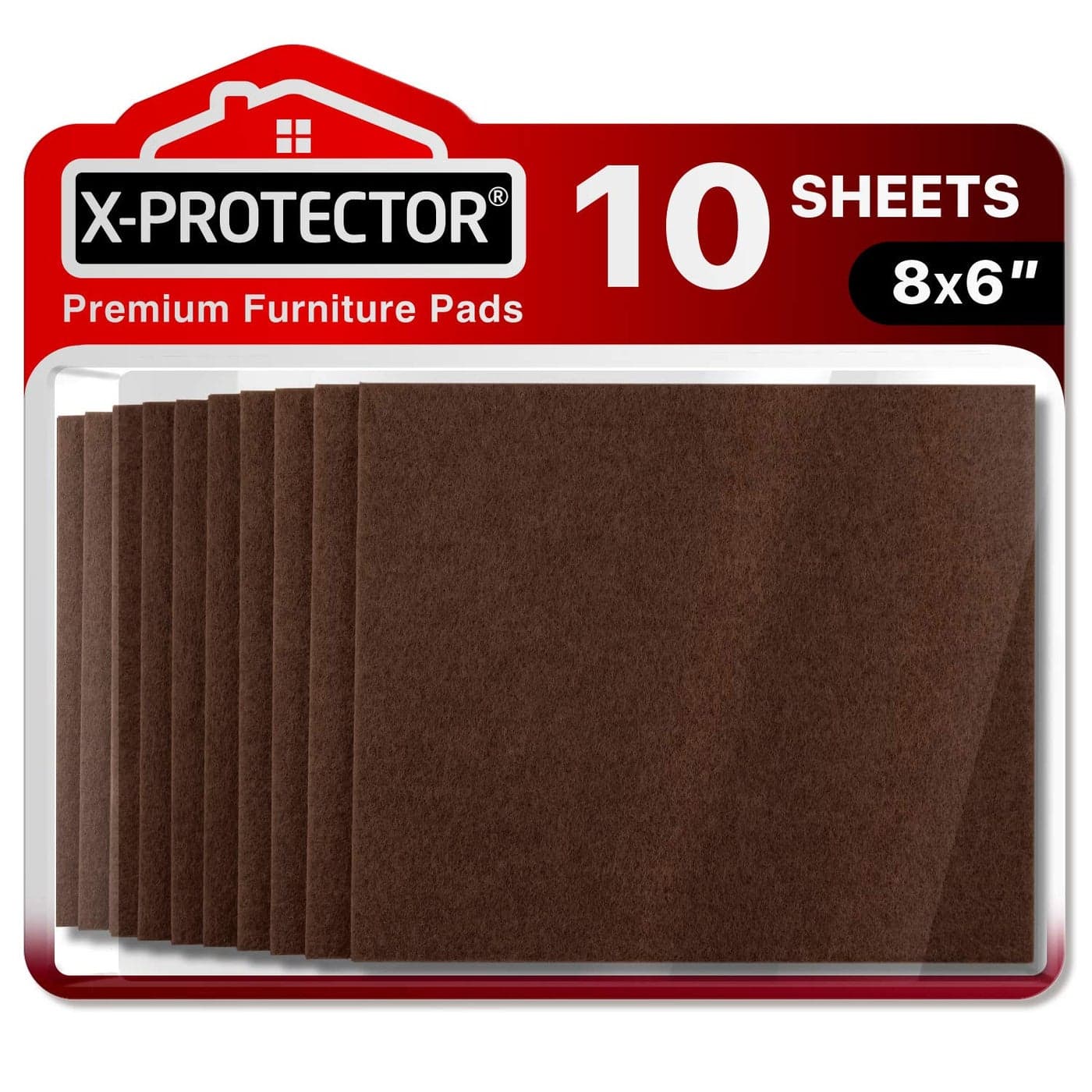 Felt Furniture Pads XPROTECTOR 10 Pack Premium 8x6 Heavy Duty 15 Felt Sheets Cut Furniture Felt Pads for Furniture Feet You Need Best Furniture Pads for Hardwood Floors Brown