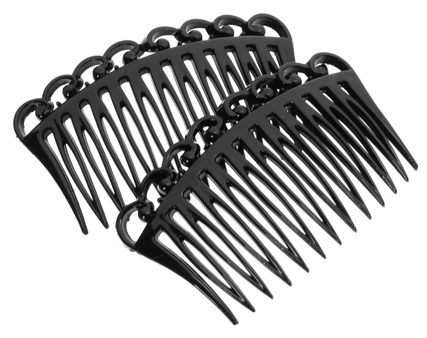 France Luxe Small Filigree Comb Pair Black