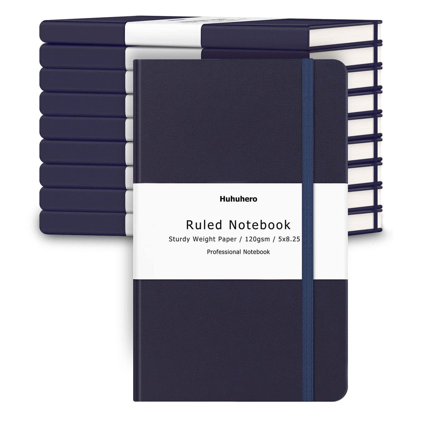Huhuhero Lind Notebook Journals for Writing 120Gsm Premium Thick Paper Hardcover Notebooks for Work Business Note Taking Office School Supplies 5825 10 Navy Blue