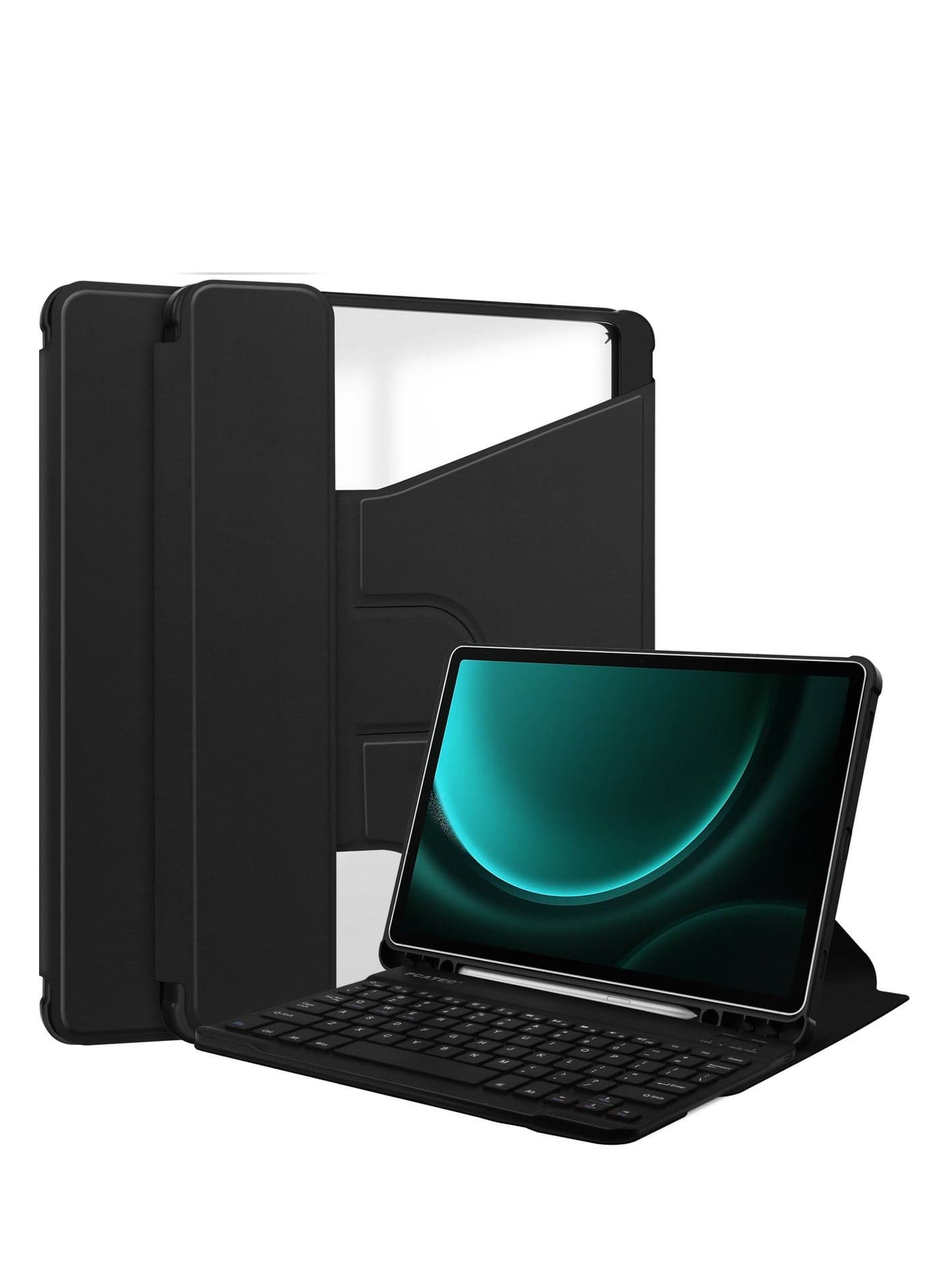 Tablet Case Smart Tablet Case Compatible with Samsung Galaxy Tab S9 FE Plus/+ SM-X610/SM-X616 12.4 Inch Keyboard Case Multi-Angle Viewing Stand Case
