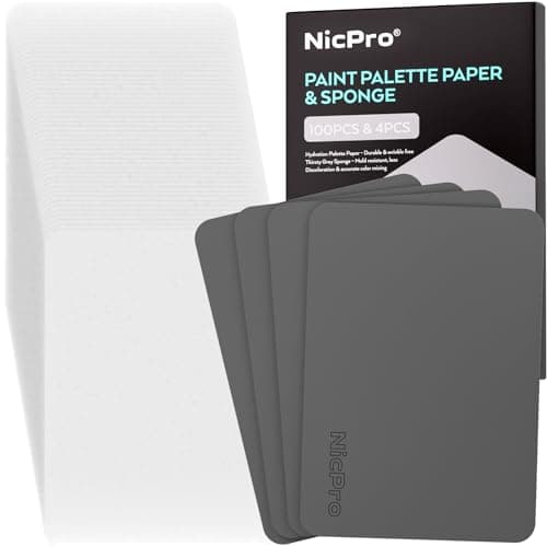 Nicpro 4 Pack Wet Palette Sponges and 100 Sheets Pallet Paper Refillment, Designed for Stay Wet Palette to Save Paints and Keep Wet for Miniature & Model Painting and Acrylic Painting