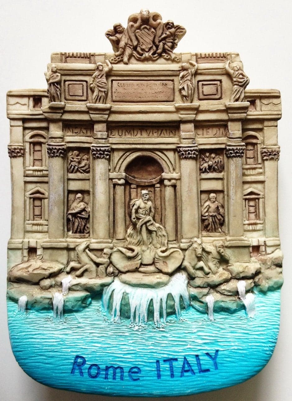WitnyStore Tiny 2 Fontana di Trevi Fountain Rome Italy Miniature Hand Made Resin 3D Europe Landmark Tourist Attractions Decorative Refrigerator Fridge Magnets Collectibles Traveler Souvenirs Gifts