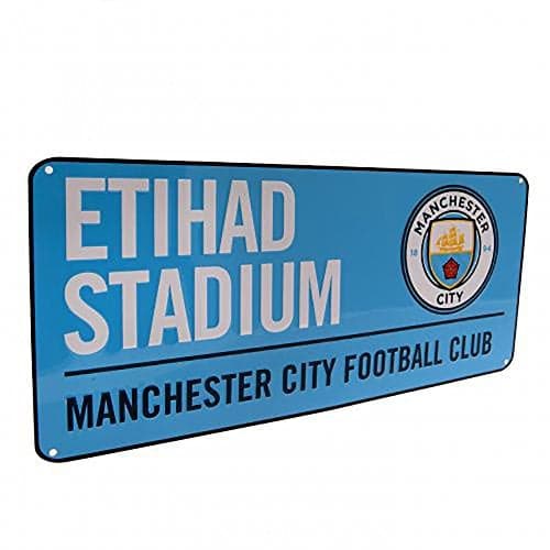 Official Licensed Manchester City F.C - Metal Street Sign (BL)