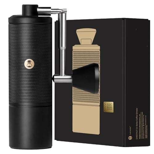C5 ESP Pro Manual Coffee Grinder with S2C-042-III Conical Burr, 0.015mm Precision Adjustment, All-Metal Portable Hand Coffee Mill for Espresso/French Press/Pour Over - Black