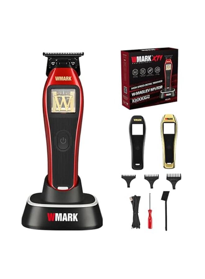 WMARK Professional Cordless Detail Hair Trimmer for Men Barbers 10000 RPM Maglev Motor DLC Blade 3 Modular Lids Repair Tools Rechargeable NGXT1