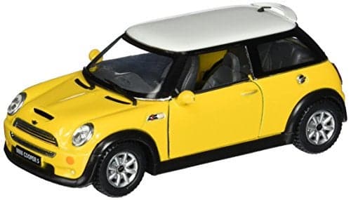 KiNSMART Mini Cooper S 5inch 128 Scale Die Cast Metal Model Toy Cars Yellow