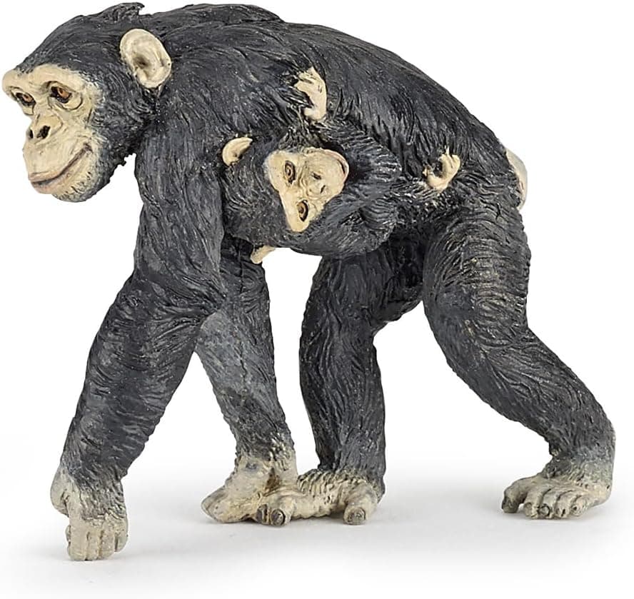 Papo HandPainted Figurine Wild Animal Kingdom Chimpanzee and Baby 50194 Collectible for Children Suitable for Boys and Girls from 3 Years Old