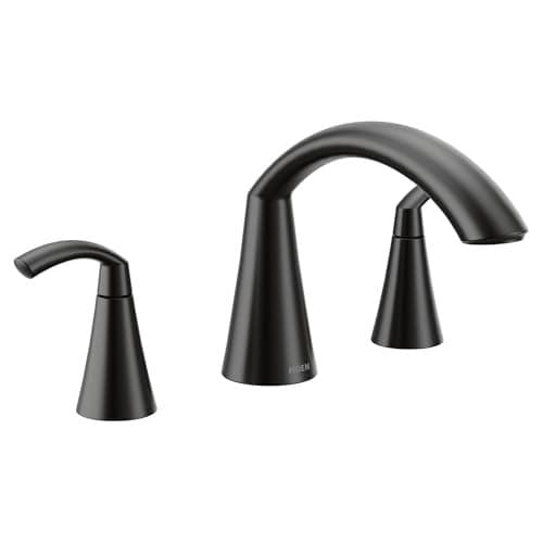 Moen T373BL Glyde TwoHandle High Arc Roman Tub Faucet Matte Black