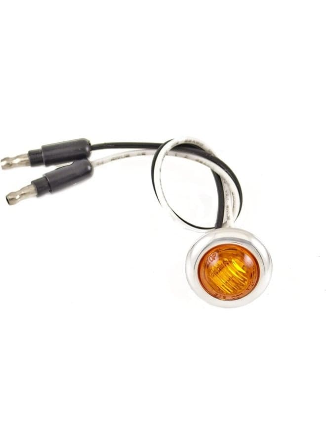 Amber 3 LED Clearance Side Marker Bullet Lights Chrome Ring Trailer